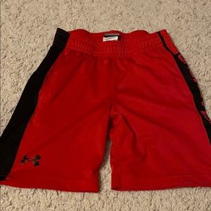 Boys Red Under Armour Shorts